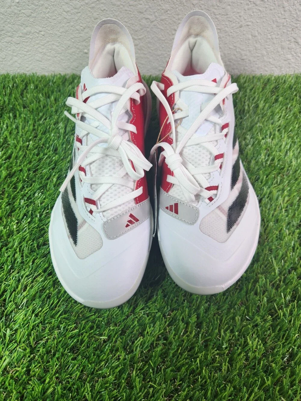 adidas Adizero Impact Baseball Cleats White Black Power Red Men Size 6.5/ IF8500 - Picture 6 of 10